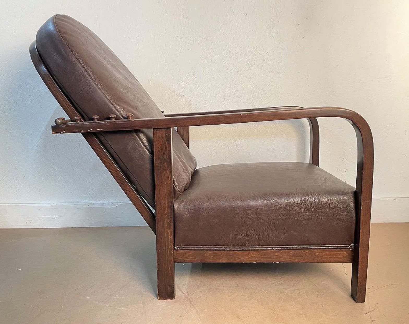 LAVA | interiors — Antique Leather Reclining Morris Chair, 1940s